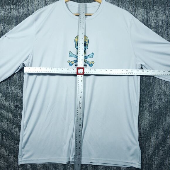 What The Fin Performance Long Sleeve Skull Graphic Fishing Shirt, Size: XL - Picture 7 of 13